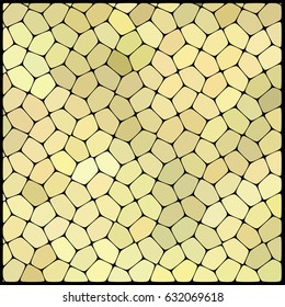 abstract background consisting of yellow, beige geometrical shapes with thick black borders, vector illustration.