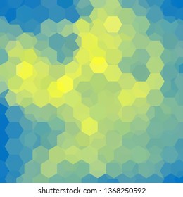 Abstract background consisting of yellow, blue hexagons. Geometric design for business presentations or web template banner flyer. Vector illustration