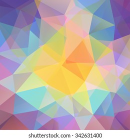 abstract background consisting of yellow, blue, purple  triangles, vector illustration