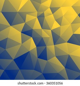 abstract background consisting of yellow, blue triangles, vector illustration
