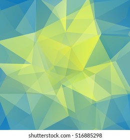 Abstract background consisting of yellow, blue, green triangles. Geometric design for business presentations or web template banner flyer. Vector illustration
