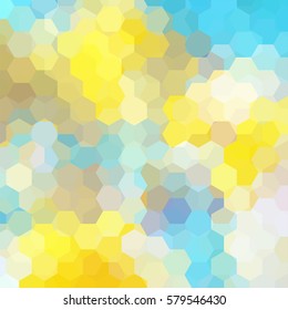Abstract background consisting of yellow, blue, white hexagons. Geometric design for business presentations or web template banner flyer. Vector illustration