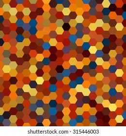 abstract background consisting of yellow, brown hexagons, vector illustration
