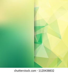 Abstract background consisting of yellow, green triangles. Geometric design for business presentations or web template banner flyer. Vector illustration