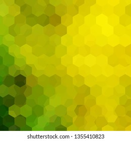 Abstract background consisting of yellow, green hexagons. Geometric design for business presentations or web template banner flyer. Vector illustration