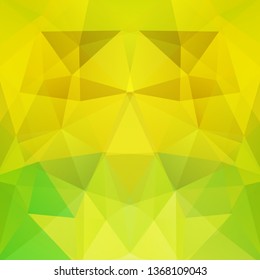 Abstract background consisting of yellow, green triangles. Geometric design for business presentations or web template banner flyer. Vector illustration