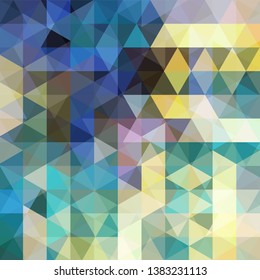 Abstract background consisting of yellow, green, blue triangles. Geometric design for business presentations or web template banner flyer. Vector illustration
