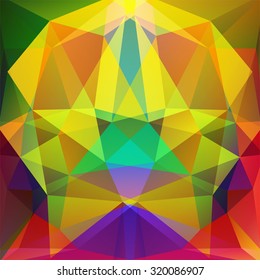 abstract background consisting of yellow, green, red, violet triangles, vector illustration
