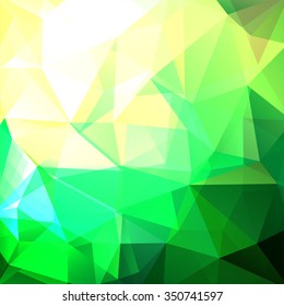 abstract background consisting of yellow, green triangles, vector illustration