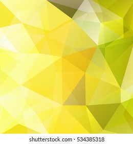 Abstract background consisting of yellow, green, white triangles. Geometric design for business presentations or web template banner flyer. Vector illustration