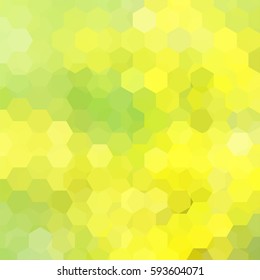 Abstract background consisting of yellow, green  hexagons. Geometric design for business presentations or web template banner flyer. Vector illustration