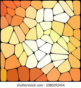 abstract background consisting of yellow, orange, white geometrical shapes with thick black borders, vector illustration.