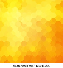 Abstract background consisting of yellow, orange hexagons. Geometric design for business presentations or web template banner flyer. Vector illustration