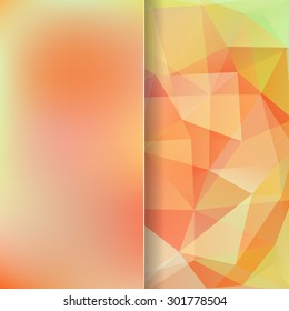 abstract background consisting of yellow, orange triangles and matt  glass, vector illustration