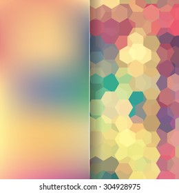 abstract background consisting of yellow, orange green hexagons, vector illustration