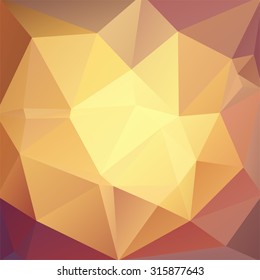 abstract background consisting of yellow, orange, brown triangles, vector illustration