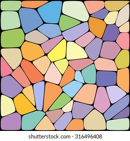 abstract background consisting of yellow, orange, blue, pink pastel geometrical shapes, vector illustration
