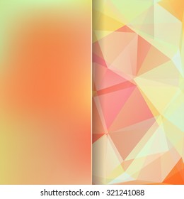 abstract background consisting of yellow, orange triangles and matt  glass, vector illustration