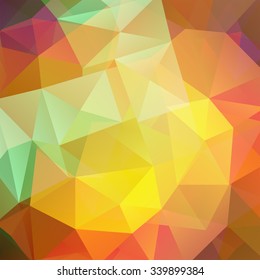 abstract background consisting of yellow, orange, brown triangles, vector illustration