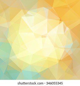 abstract background consisting of yellow, orange, green triangles, vector illustration