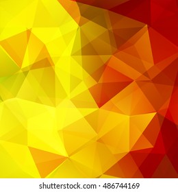 Abstract background consisting of yellow, orange triangles. Geometric design for business presentations or web template banner flyer. Vector illustration