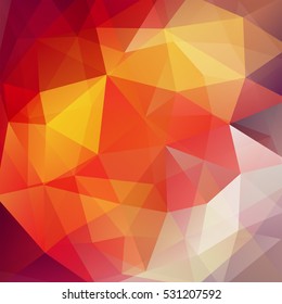 Abstract background consisting of yellow, orange, red  triangles. Geometric design for business presentations or web template banner flyer. Vector illustration