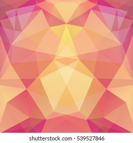 Abstract background consisting of yellow, orange, pink triangles. Geometric design for business presentations or web template banner flyer. Vector illustration