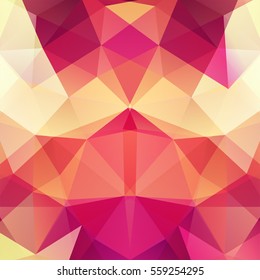Abstract background consisting of yellow, orange, red, pink triangles. Geometric design for business presentations or web template banner flyer. Vector illustration