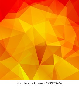 Abstract background consisting of yellow, orange red triangles. Geometric design for business presentations or web template banner flyer. Vector illustration