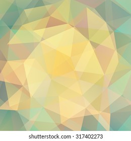 abstract background consisting of yellow, pastel green triangles, vector illustration