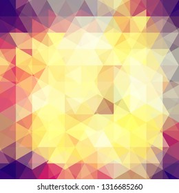 Abstract background consisting of yellow, purple, orange triangles. Geometric design for business presentations or web template banner flyer. Vector illustration