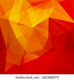 Fondo abstracto compuesto de triángulos amarillos, rojos y naranjas. Diseño geométrico para presentaciones de negocios o volante de banner de plantilla web. Ilustración del vector
