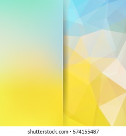 Abstract background consisting of yellow, white, blue triangles. Geometric design for business presentations or web template banner flyer. Vector illustration