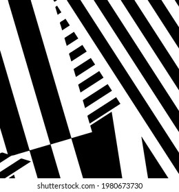 abstract background consists of black and white stripes intersecting at different angles 