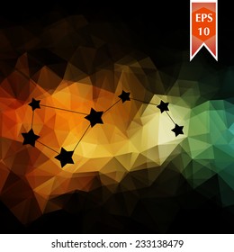 Abstract background with constellation.  Astronomy theme. Can be used for card, invitation or some text.