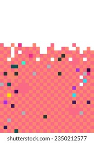 Abstract background constructed with colorful rectungles in a pixel art style. Vector design