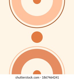 Abstract background. Contemporary composition with geometric shapes. Boho wall decor. Mid century art print.