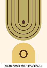 Abstract background. Contemporary  geometric poster. Boho wall decor. Mid century art print.