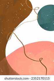 Abstract background contemporary. hand drawn of doodle objects and various shapes.  Geometric template with brush stroke elements. Painting poster vector illustration