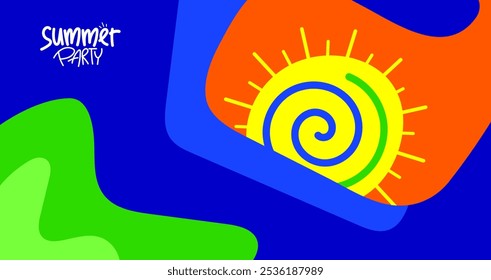 abstract background with contemporary summer theme design for banner, poster, layout, greeting card, brochure, digital, template. vector illustration