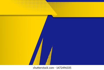 Abstract background with contrast color blue and yellow composition. Overlaping layer concept. Modern and trendy vector design template for use element poster, flyer, sale banner, advertising