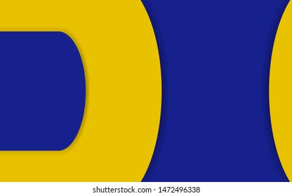 Abstract background with contrast color blue and yellow composition. Overlaping layer concept. Modern and trendy vector design template for use element poster, flyer, sale banner, advertising