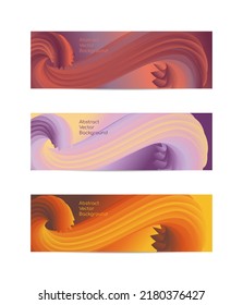 Abstract background with contrast color gradient. Dynamic movement of 3D smooth line. Template for banner, cover, poster.