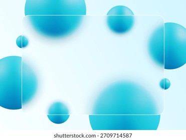 Plano de fundo abstrato em tons de azul-ciano frios com um efeito de vidro fosco para texto. Eps 10