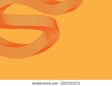 El fondo abstracto es de un color naranja fresco y tiene un bonito arte lineal