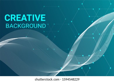 Abstract background with cool thread waves