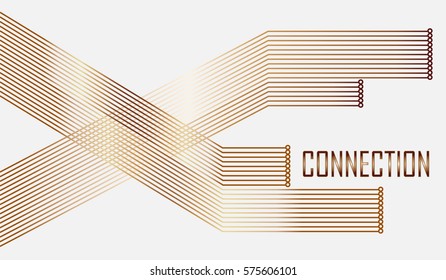 Abstract background with copper lines