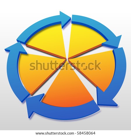 Abstract background copy space for five system process management cycle concepts.