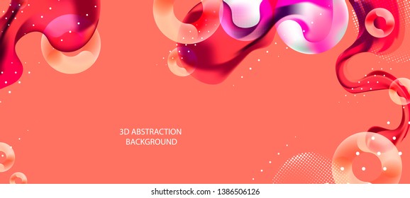Abstract background coral color gradient texture points art modern hipster style bright pink