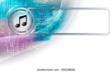 Abstract background in the corner and Vector frame with music symbol